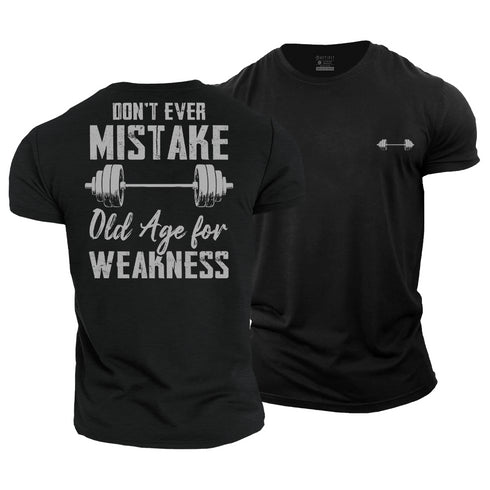 Men's Don't Ever Mistake Old Age for Weakness Cotton T-Shirt